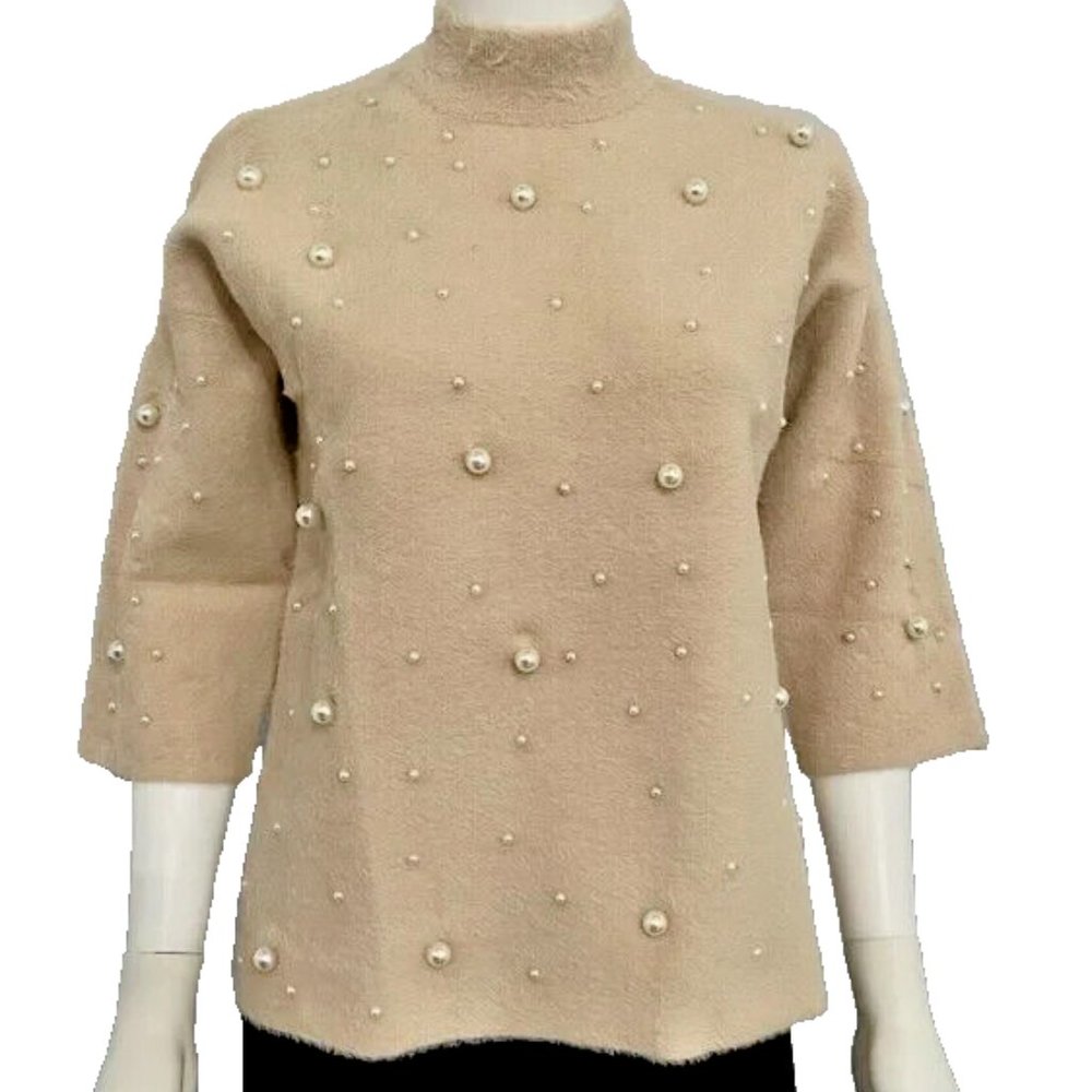 Scattered Imitation-Pearl ALFANI Sweater Holiday Cocktail Sweater Size: PM - NWT